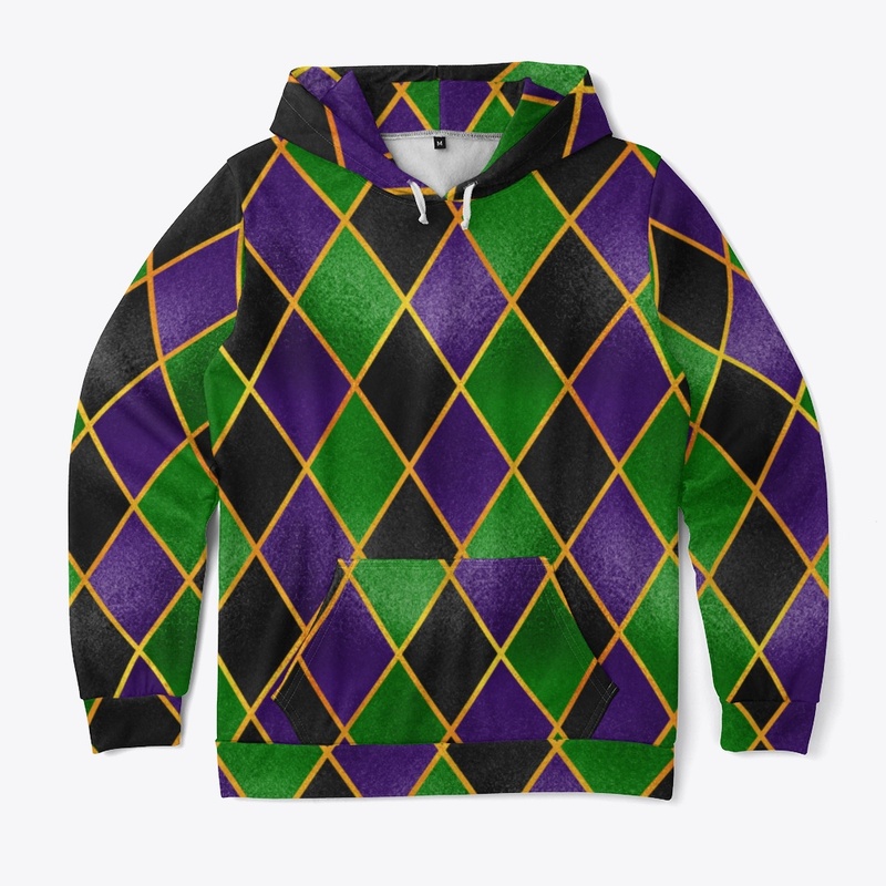 Green, Purple and Gold Diamond Design