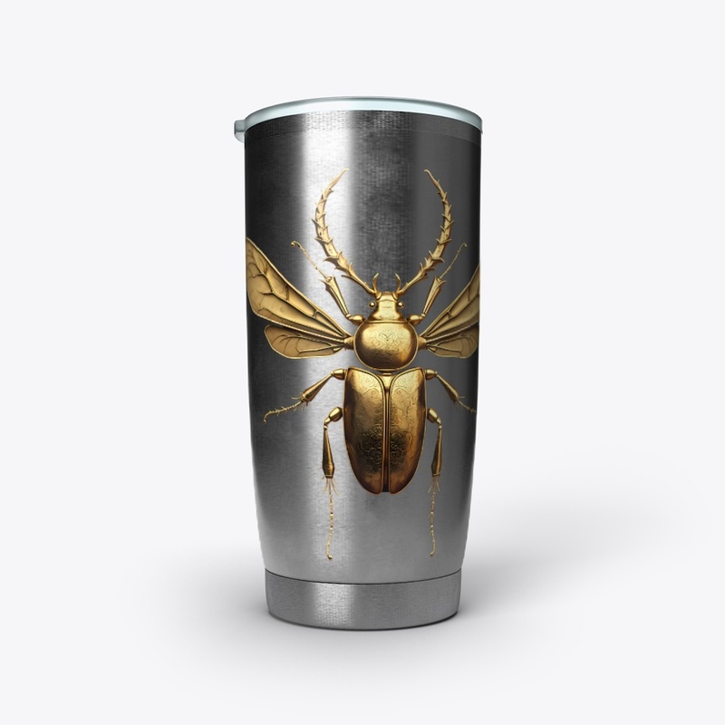 golden egyptian scarab with wings