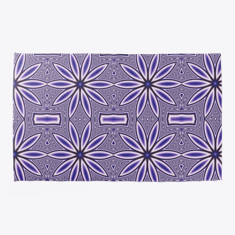 Blue Fractal Flower Pattern
