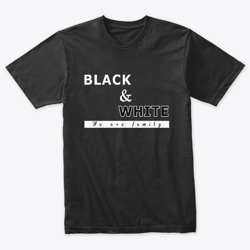 Black n White No Racist We're Family Tee