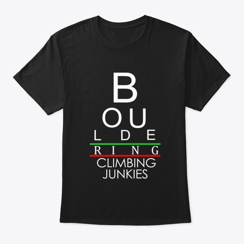 Awesome Rock Climbing Gift Print Climber Black T-Shirt Front