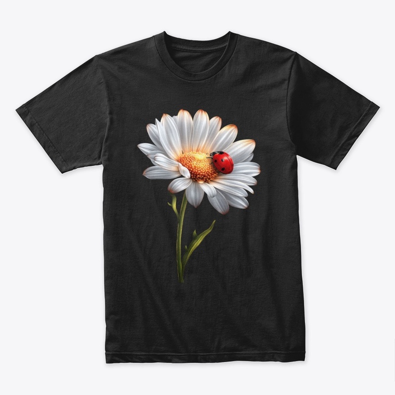 White Daisy & Ladybug