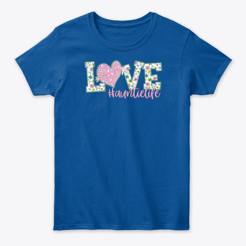Love Auntie Life Shirt Floral Love Heart