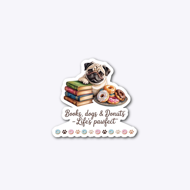 Books, Dogs & Donuts – Cozy Pug Lover 