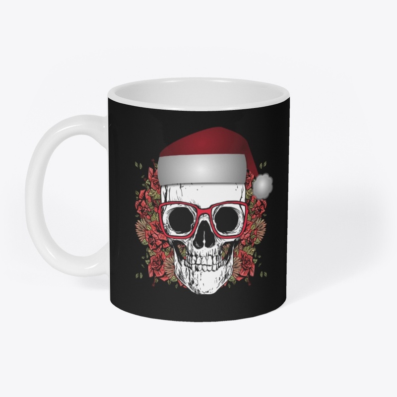 Cute punk christmas skull