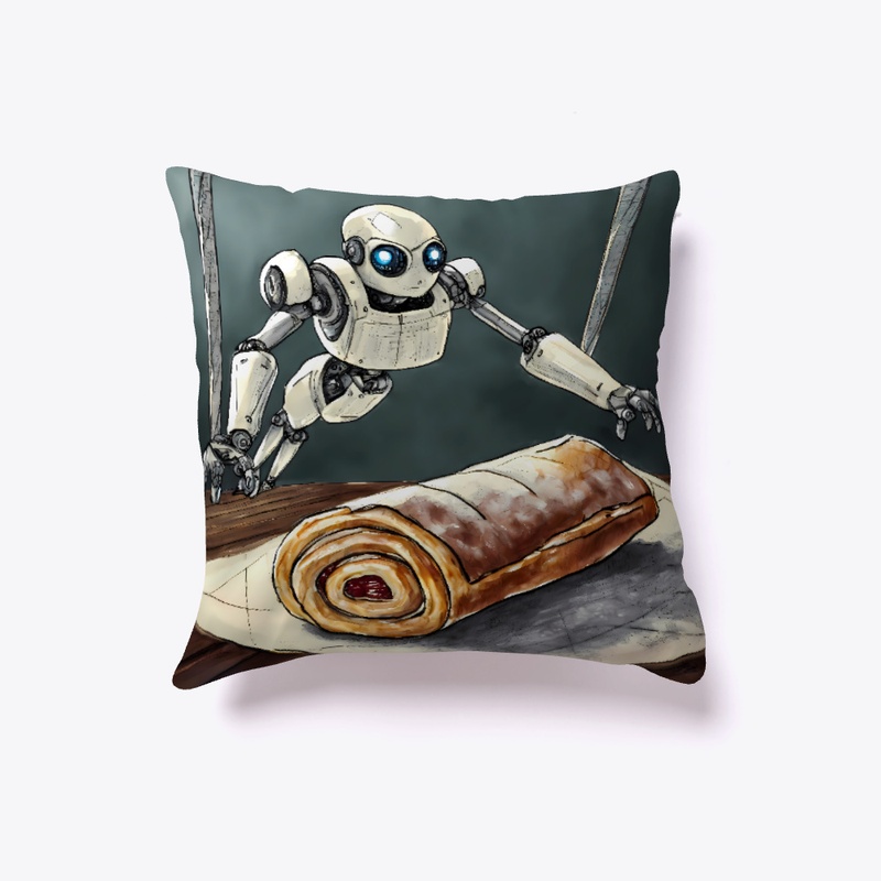 Robot hovering near a strudel
