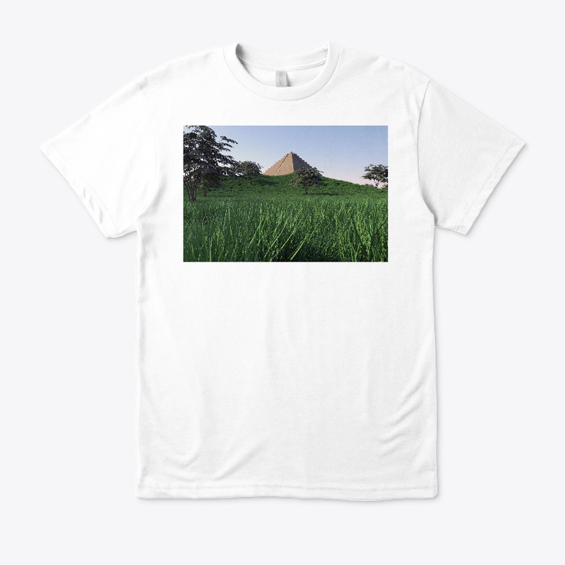 landscape of pyramid trees and grass