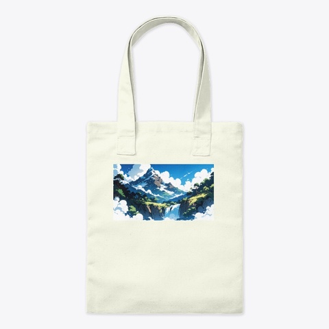 Mountains And Waterfalls Natural T-Shirt Front