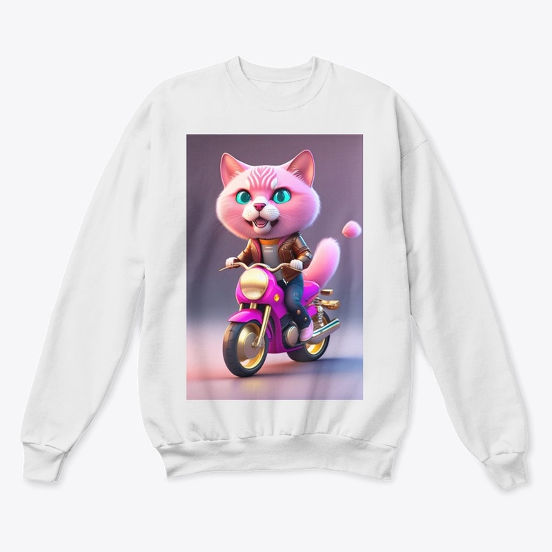 Cartoon pink Humanoid cat