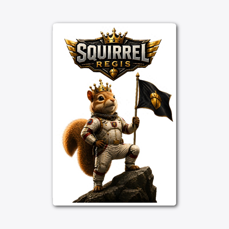 Squirrel Regis standing on a rock