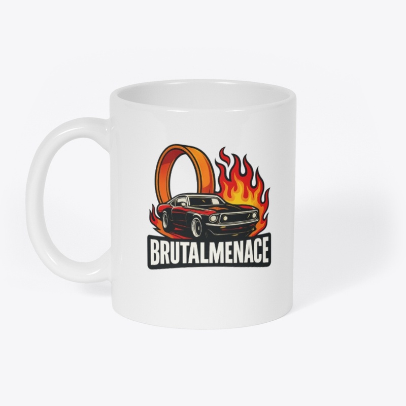 Brutalmenace logo with flames