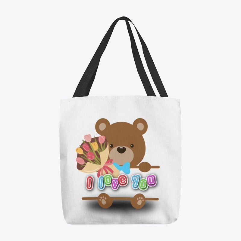 I love you flower and bear collection