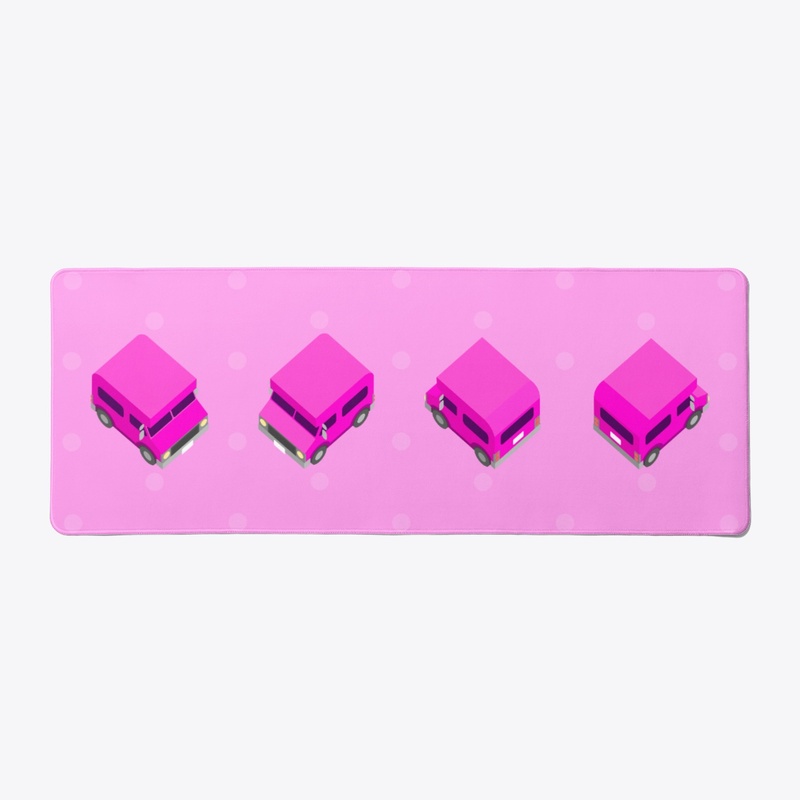 Camper Van Deskmat - Hot Pink