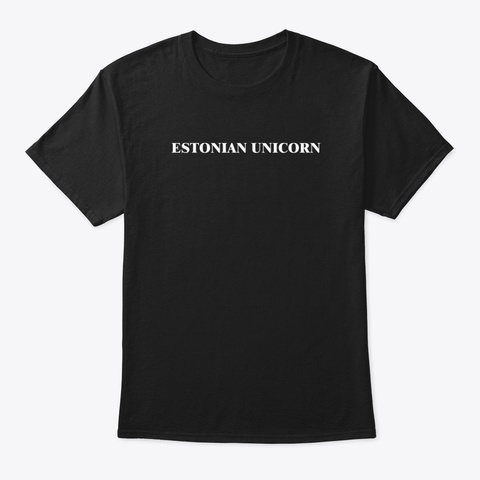Estonian Unicorn Black T-Shirt Front