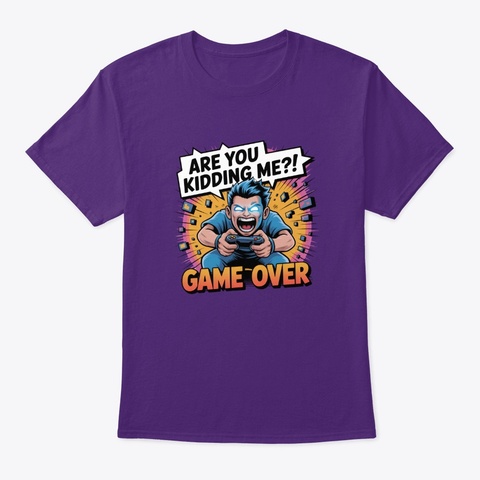 Game Over Purple T-Shirt Front