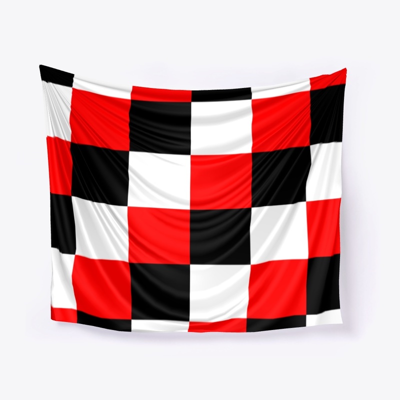 Black White Red Patchwork Check Pattern