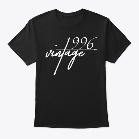 24 Th Birthday Gift Idea Vintage 1996 Bda Black T-Shirt Front
