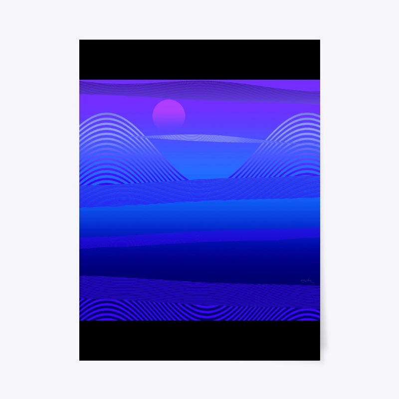 Mountain Vista in Blues and Violets