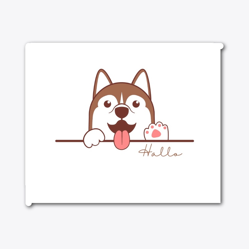 Brown Minimalist Cute Dog