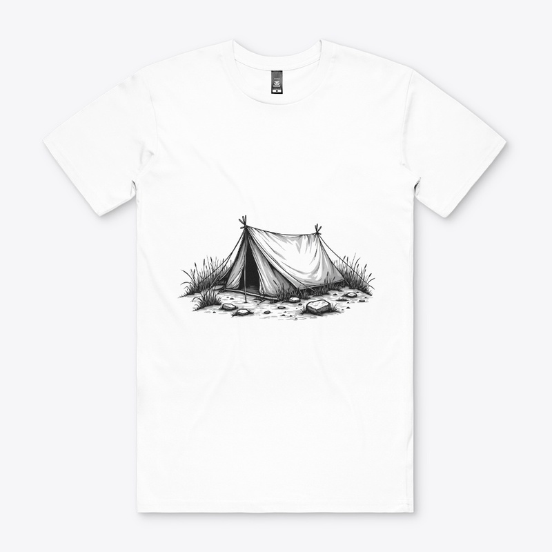 Vintage Camping Tent Drawing