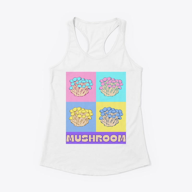 Cute baby pastel four mushroom collage