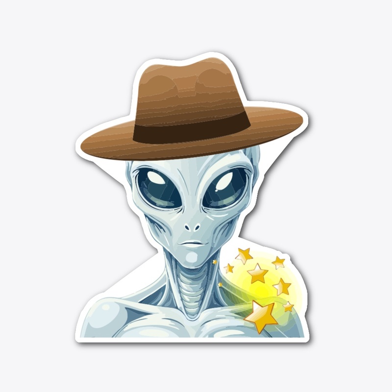 TOP HAT ALIEN STICKER