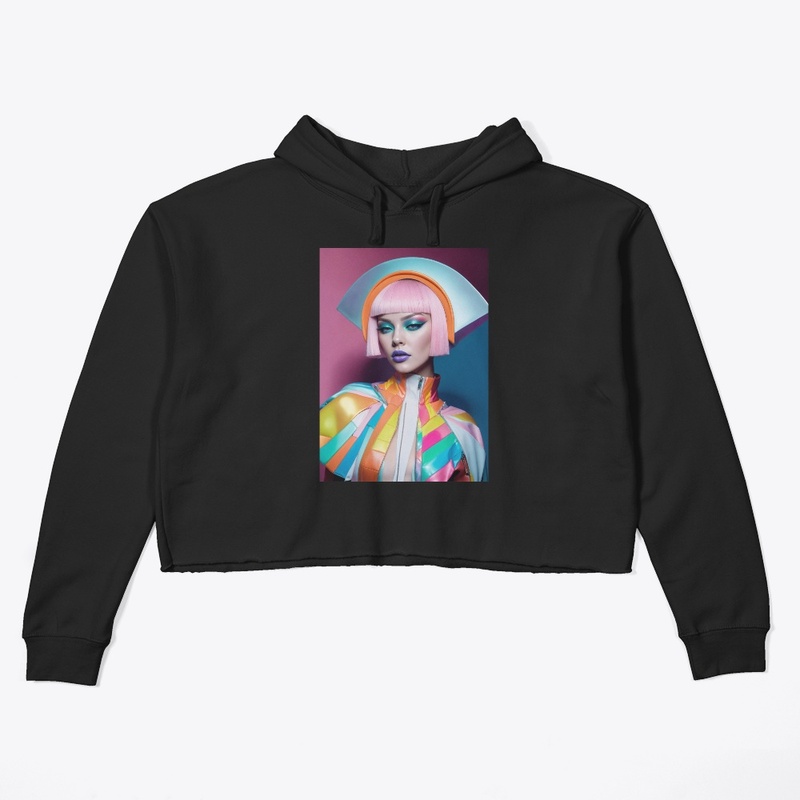 Printed crop hoodie 