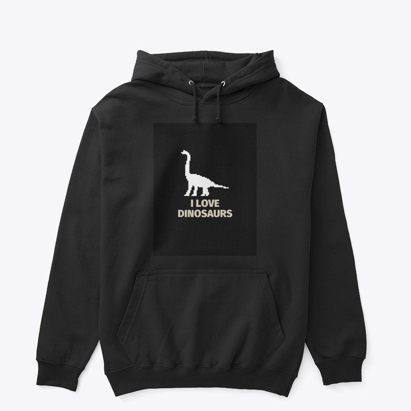Pixel Art Dinosaur 5 Black