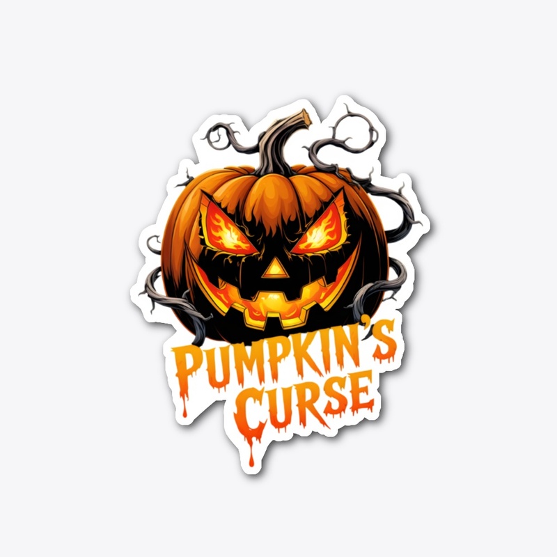 Cursed Pumpkin Grin Horror Design