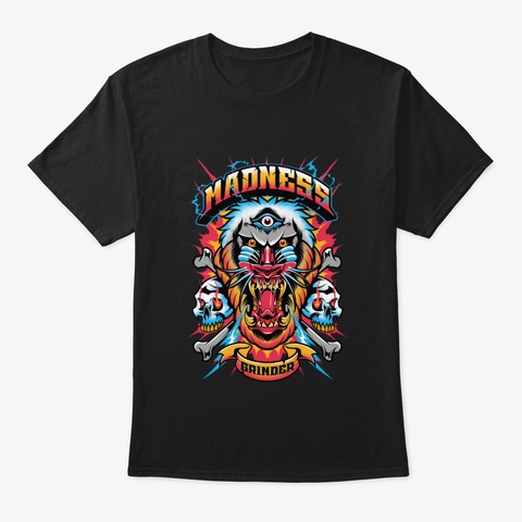 Baboon Black T-Shirt Front