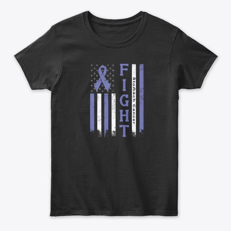 Stomach Cancer Awareness Ribbon USA Flag