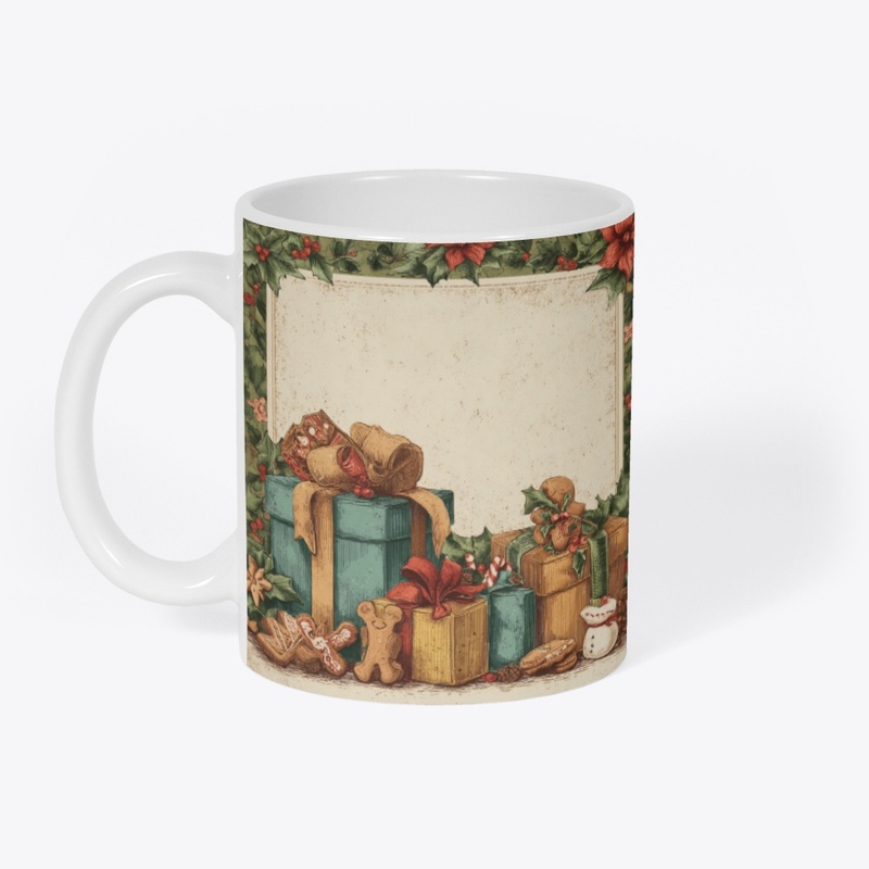 Rustic Christmas Gifts Holly Border