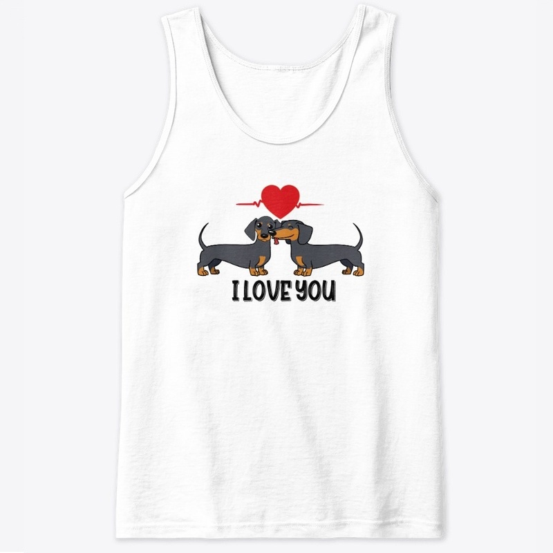 I Love You Cute Dachshund Couple