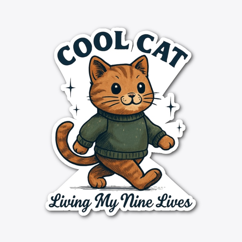 Cool Cat –Living My Nine Lives Retro Tee