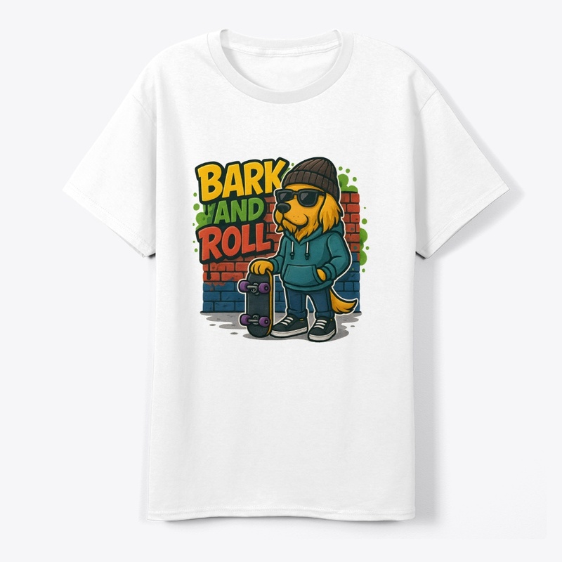 Bark and Roll Hipster Dog Tee