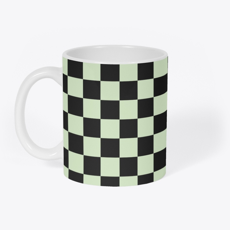 Retro Style Mint & Black Checkerboard 