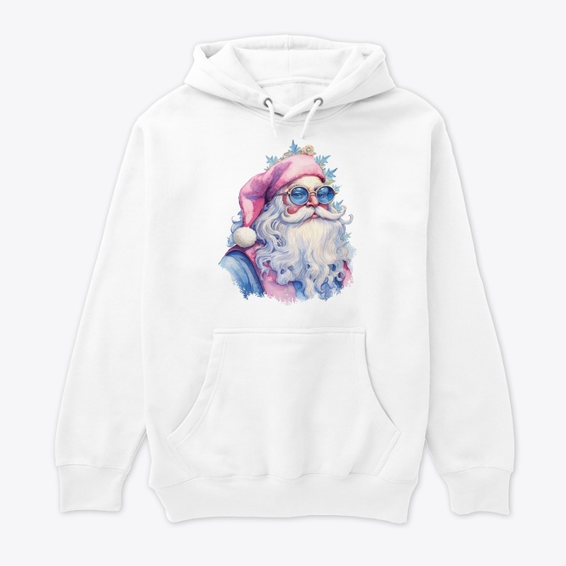 Christmas Hipster Santa with Sunglasses