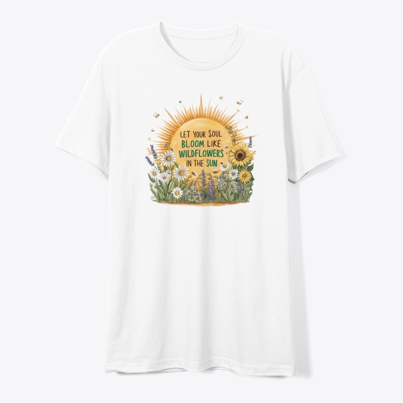 Hand Drawn Sun and Wildflowers Design