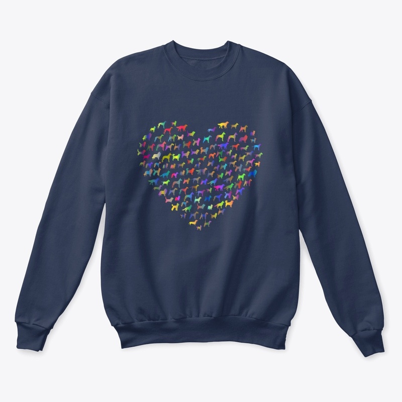 dogs heart shape t-shirt