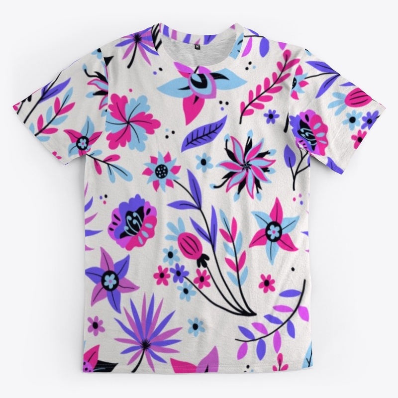 Colorful exotic floral pattern
