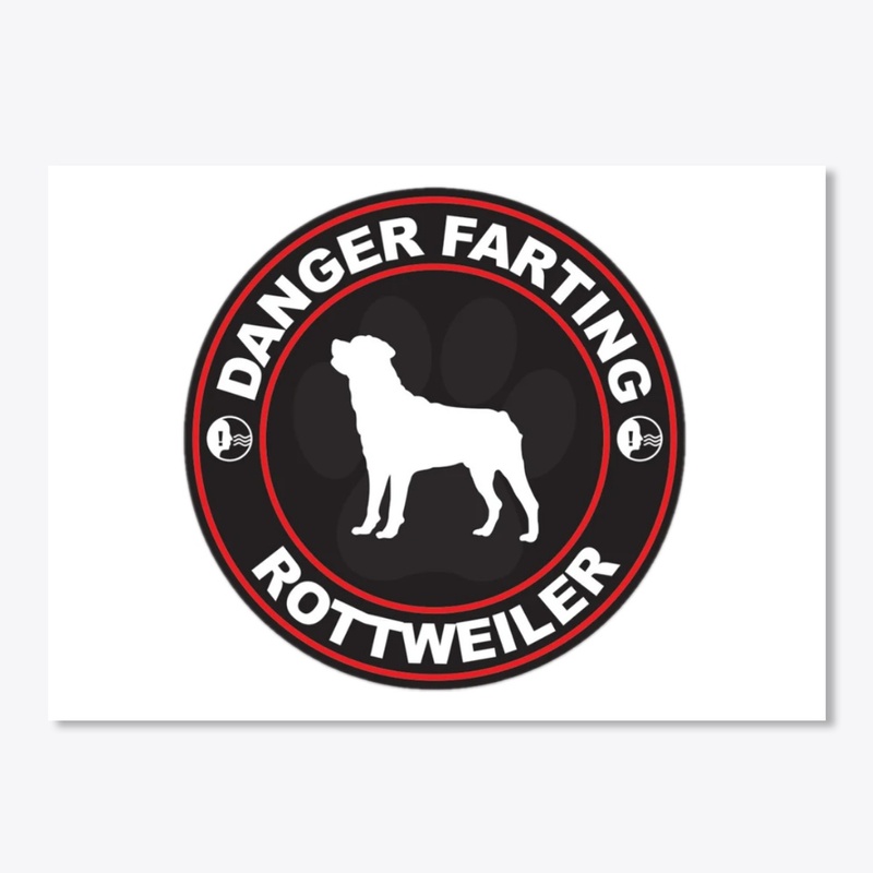 Danger Farting Rottweiler - Sticker