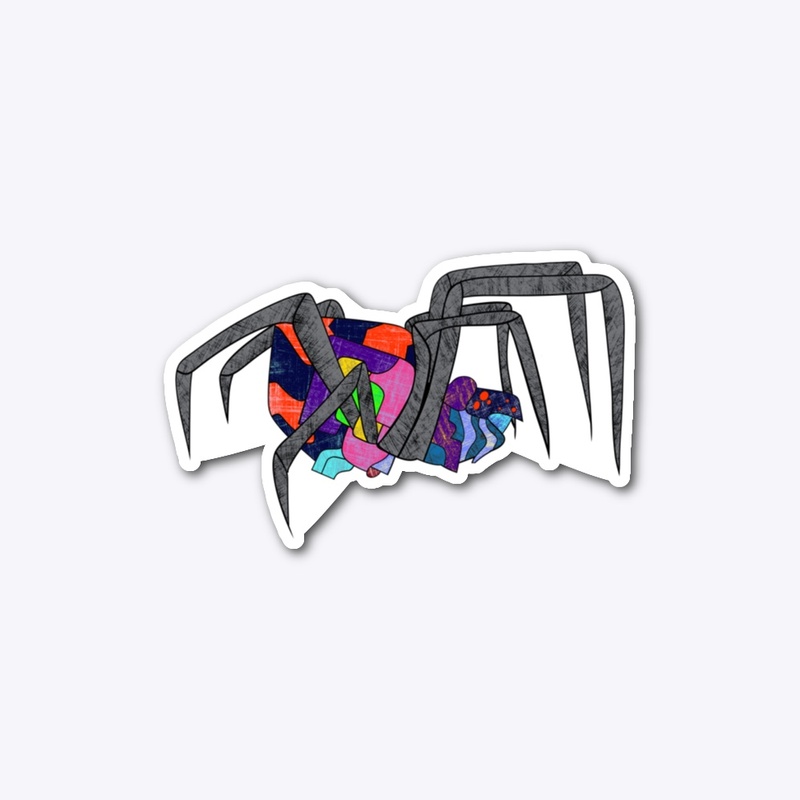 Black Widow Spider in Colorful Patterns 