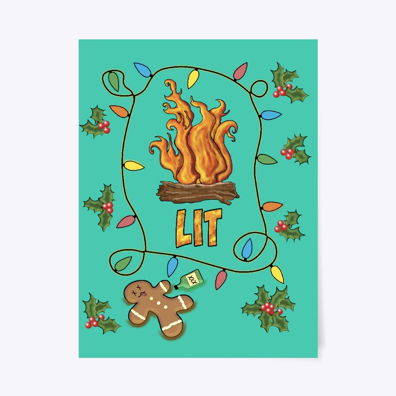 Lit. Funny Ugly Christmas Yule design.