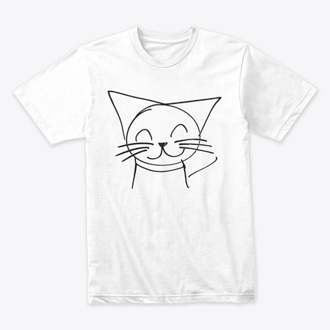 Comp Cat Merch (Black Outline) White T-Shirt Front
