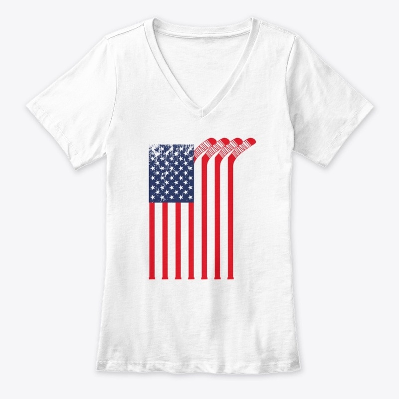 Hockey Stick American Flag USA Gifts
