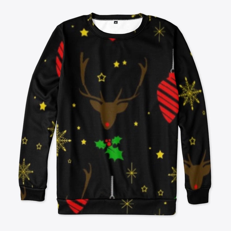 Christmas Reindeer Baubles Stars Snow