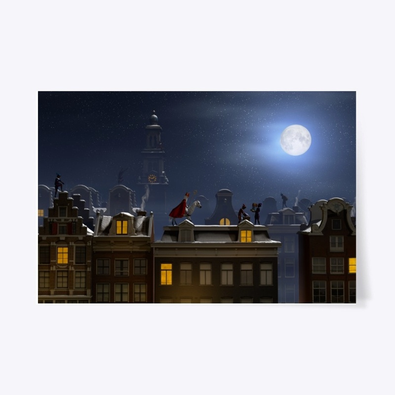 Sinterklaas on Dutch Rooftops