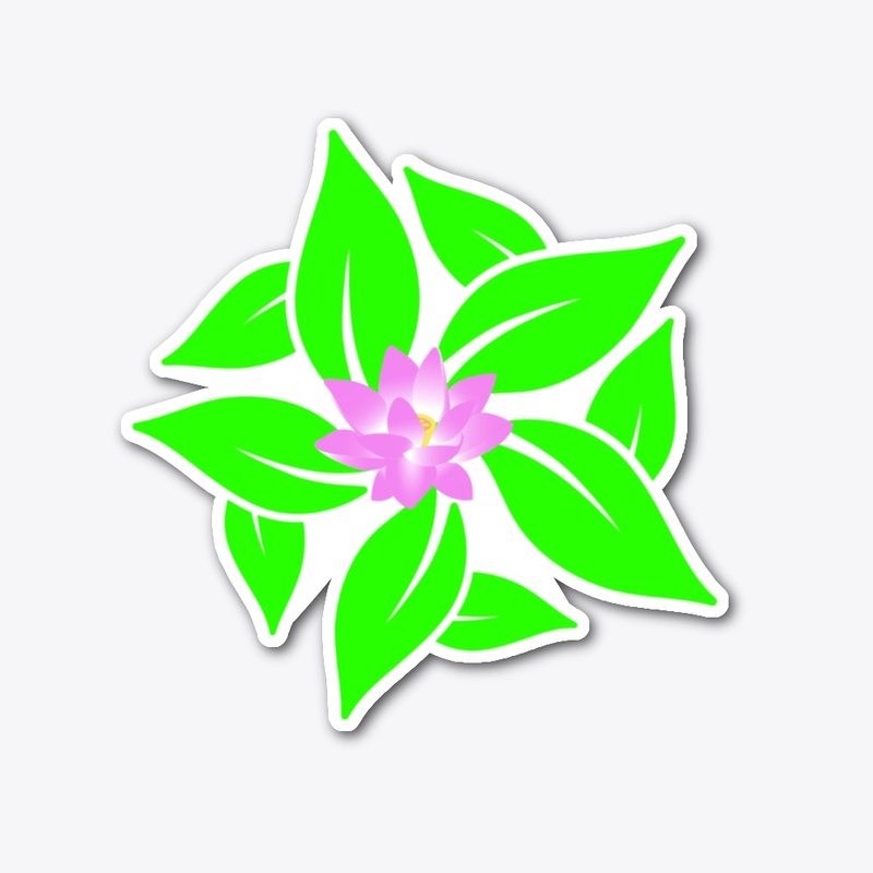 Lotus Flower between Green leaves 