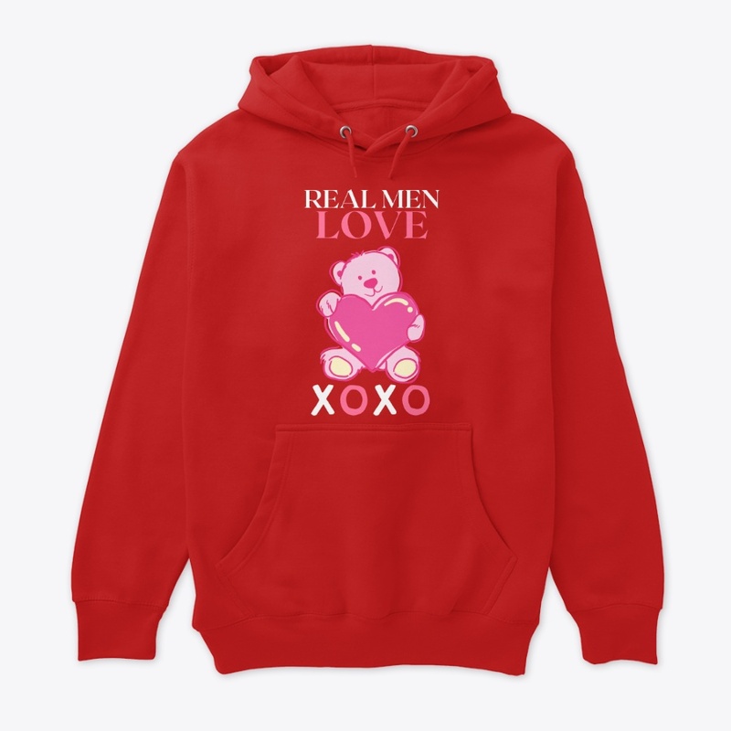 REAL MEN LOVE BEAR HEART XOXO