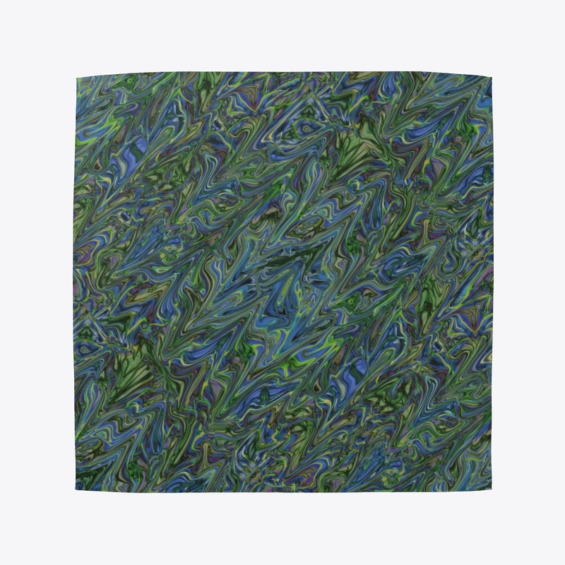 Blue Green Liquid Marbling